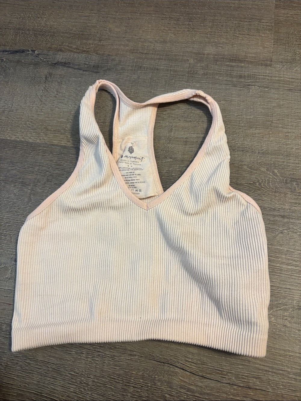 FP Movement by Free People Ribbed Racerback Bralette - Pale Pink